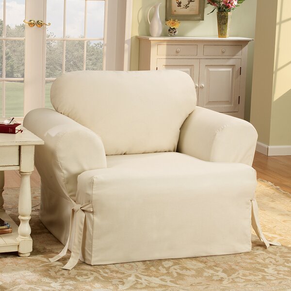 Sure Fit Cotton Duck 100% Cotton T-Cushion Armchair Slipcover